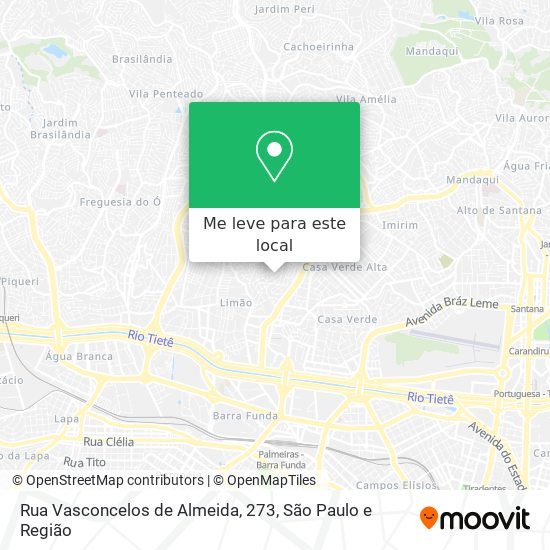 Rua Vasconcelos de Almeida, 273 mapa