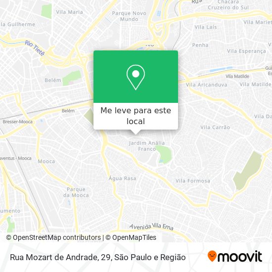 Rua Mozart de Andrade, 29 mapa