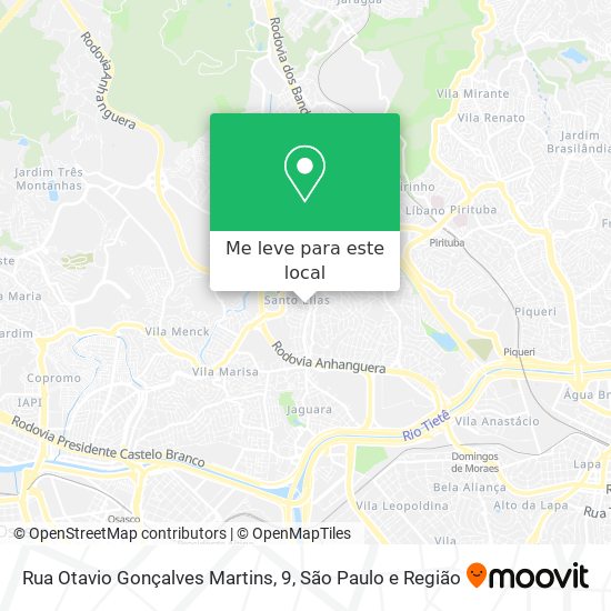 Rua Otavio Gonçalves Martins, 9 mapa