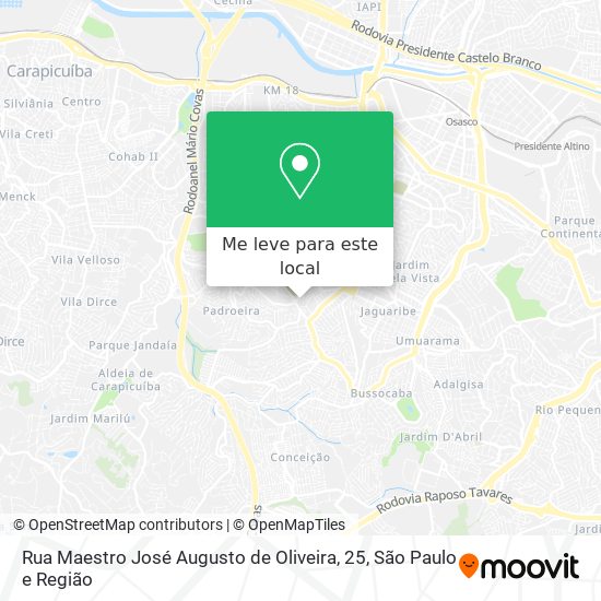 Rua Maestro José Augusto de Oliveira, 25 mapa