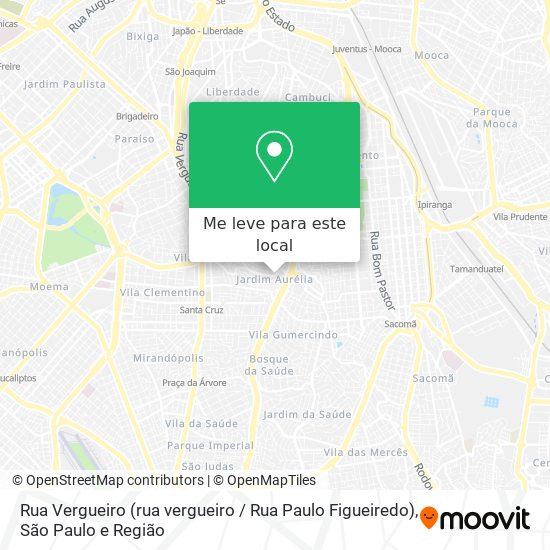 Rua Vergueiro (rua vergueiro / Rua Paulo Figueiredo) mapa