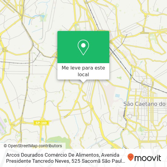 Arcos Dourados Comércio De Alimentos, Avenida Presidente Tancredo Neves, 525 Sacomã São Paulo-SP 04287-100 mapa