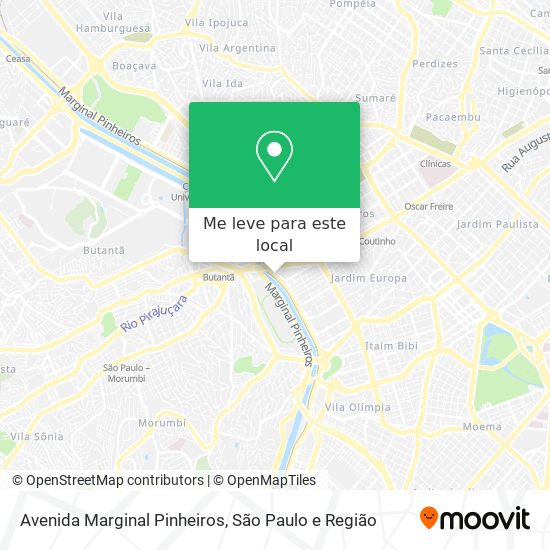 Avenida Marginal Pinheiros mapa
