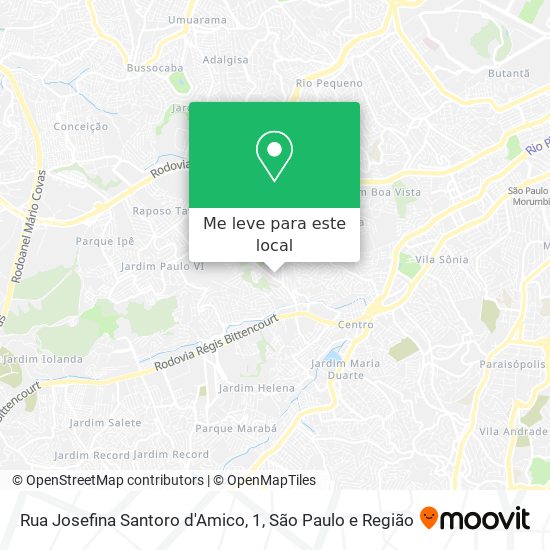 Rua Josefina Santoro d'Amico, 1 mapa