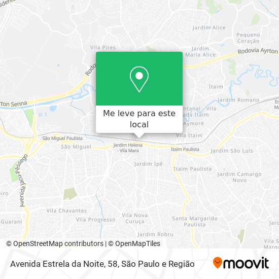 Avenida Estrela da Noite, 58 mapa