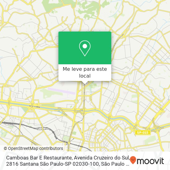 Camboas Bar E Restaurante, Avenida Cruzeiro do Sul, 2816 Santana São Paulo-SP 02030-100 mapa
