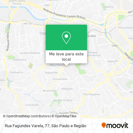 Rua Fagundes Varela, 77 mapa