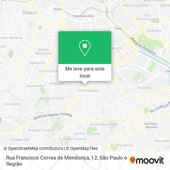 Rua Francisco Correa de Mendonça, 12 mapa