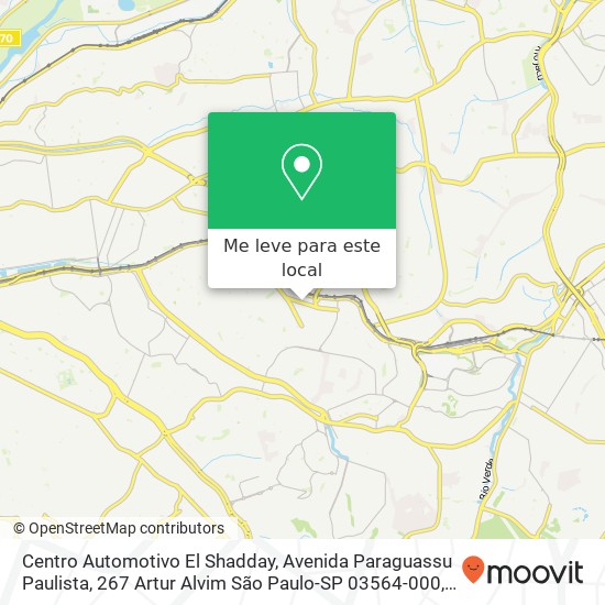 Centro Automotivo El Shadday, Avenida Paraguassu Paulista, 267 Artur Alvim São Paulo-SP 03564-000 mapa