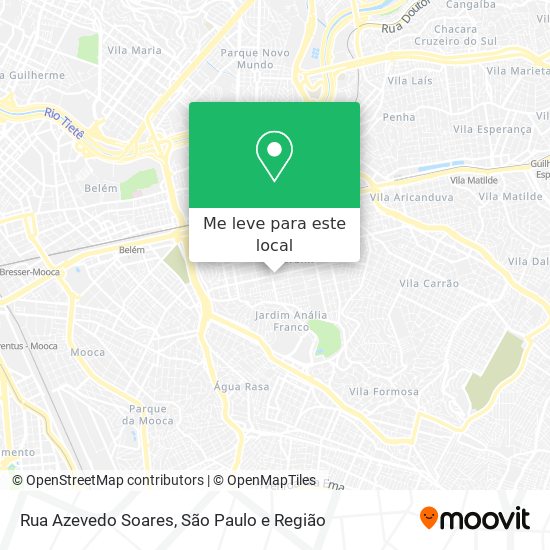 Rua Azevedo Soares mapa