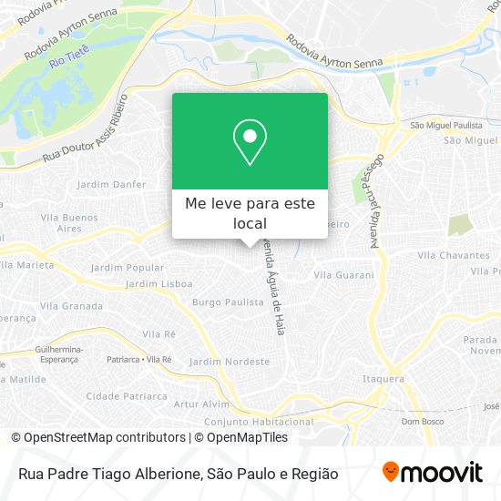 Rua Padre Tiago Alberione mapa