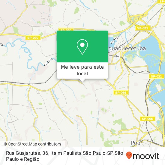Rua Guajarutas, 36, Itaim Paulista São Paulo-SP mapa