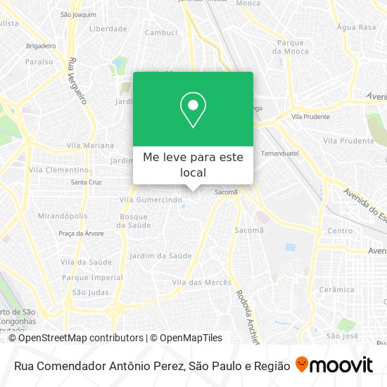 Rua Comendador Antônio Perez mapa