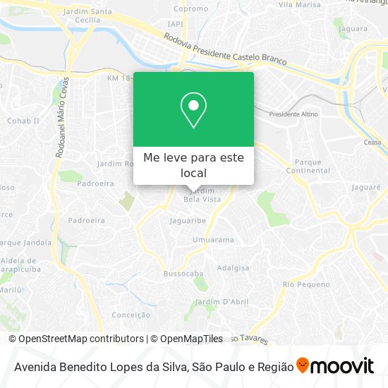 Avenida Benedito Lopes da Silva mapa