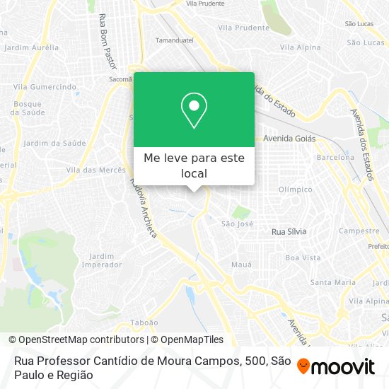 Rua Professor Cantídio de Moura Campos, 500 mapa