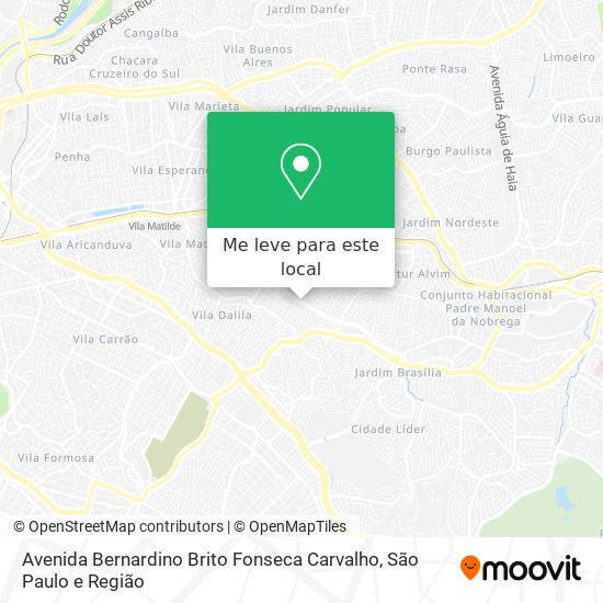 Avenida Bernardino Brito Fonseca Carvalho mapa