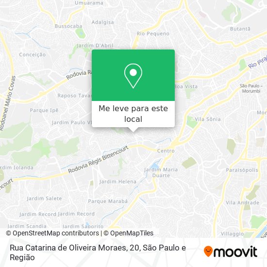 Rua Catarina de Oliveira Moraes, 20 mapa