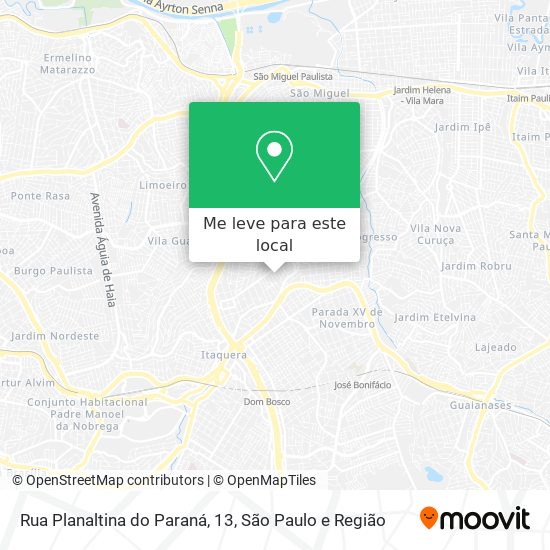Rua Planaltina do Paraná, 13 mapa
