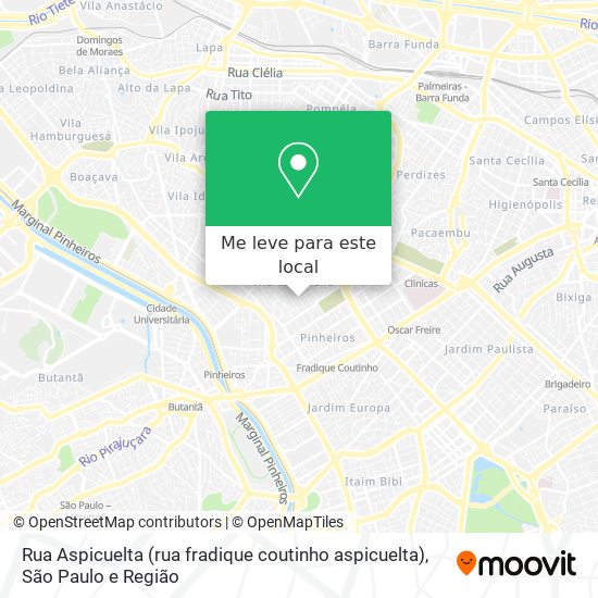 Rua Aspicuelta (rua fradique coutinho aspicuelta) mapa