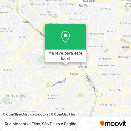 Rua Moncorvo Filho mapa