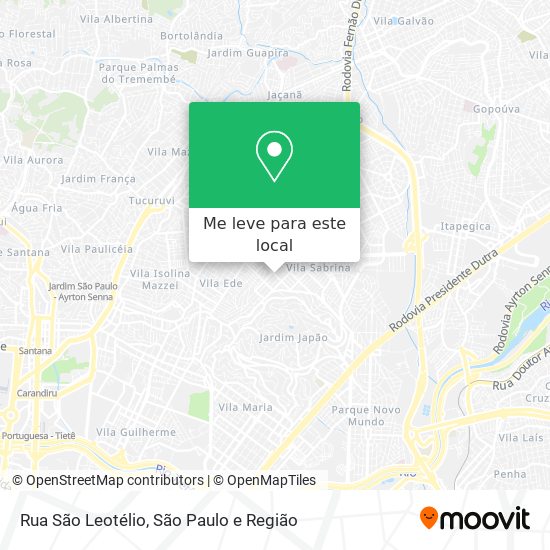 Rua São Leotélio mapa