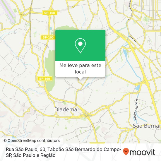 Rua São Paulo, 60, Taboão São Bernardo do Campo-SP mapa