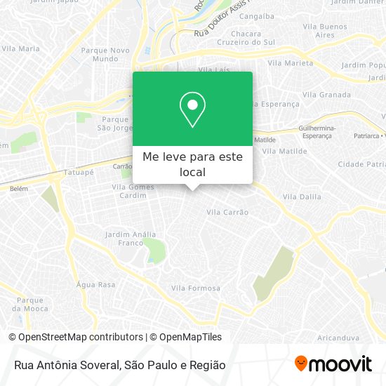 Rua Antônia Soveral mapa