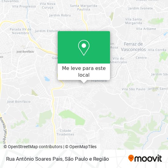 Rua Antônio Soares Pais mapa