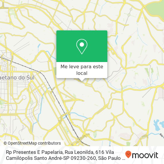 Rp Presentes E Papelaria, Rua Leonilda, 616 Vila Camilópolis Santo André-SP 09230-260 mapa