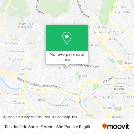 Rua José de Souza Ferreira mapa