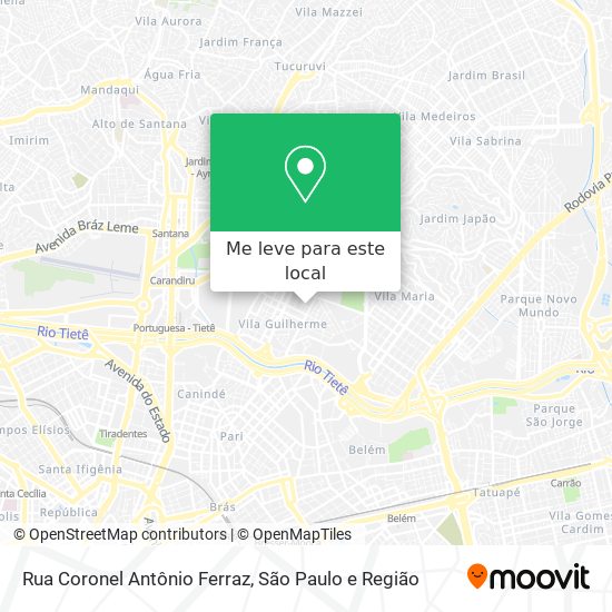 Rua Coronel Antônio Ferraz mapa