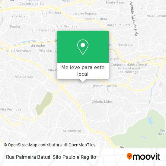 Rua Palmeira Batuá mapa