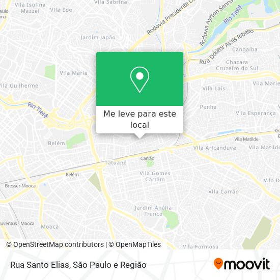 Rua Santo Elias mapa