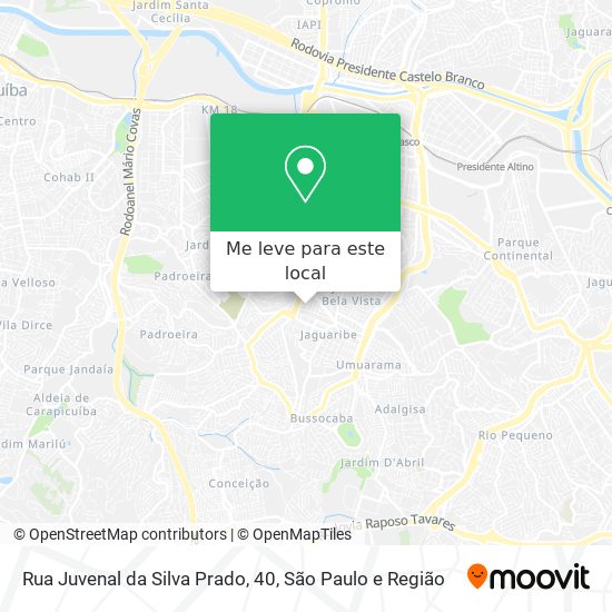 Rua Juvenal da Silva Prado, 40 mapa