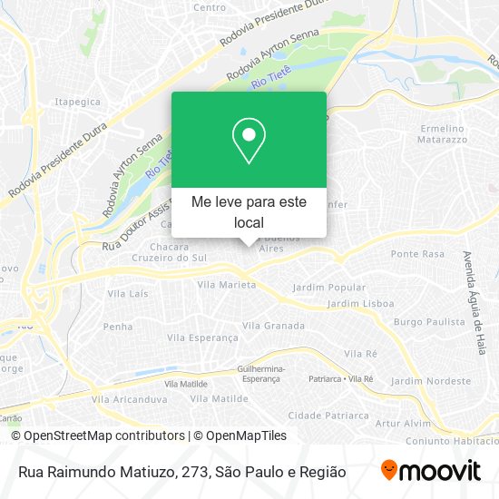 Rua Raimundo Matiuzo, 273 mapa