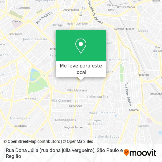 Rua Dona Júlia (rua dona júlia vergueiro) mapa