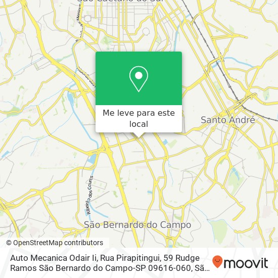 Auto Mecanica Odair Ii, Rua Pirapitingui, 59 Rudge Ramos São Bernardo do Campo-SP 09616-060 mapa