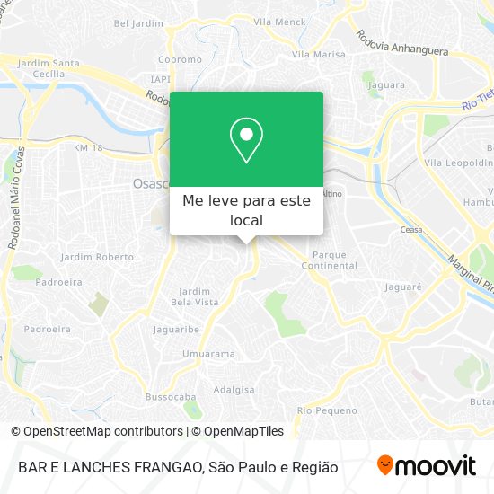 BAR E LANCHES FRANGAO mapa