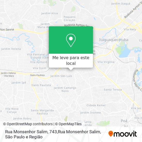 Rua Monsenhor Salim, 743,Rua Monsenhor Salim mapa