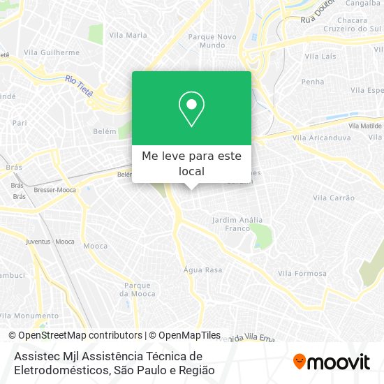 Assistec Mjl Assistência Técnica de Eletrodomésticos mapa