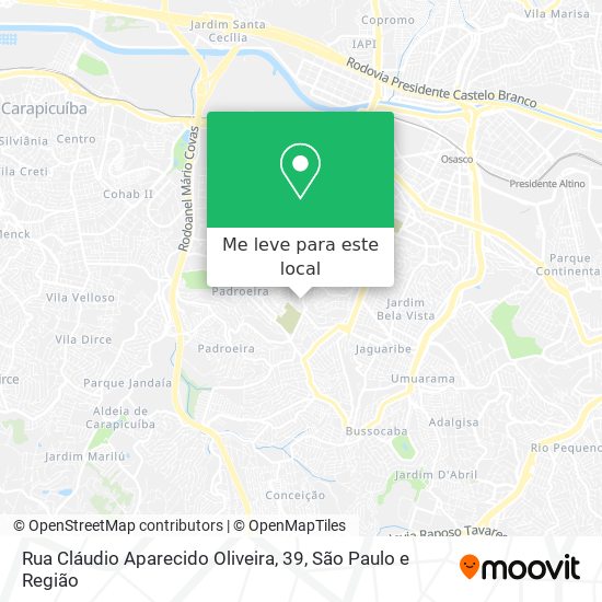 Rua Cláudio Aparecido Oliveira, 39 mapa