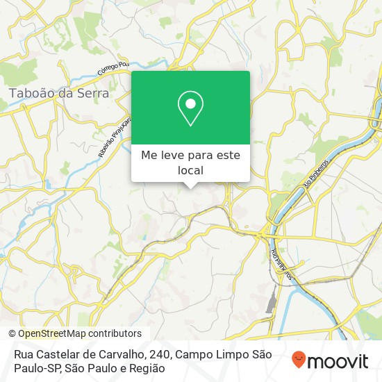 Rua Castelar de Carvalho, 240, Campo Limpo São Paulo-SP mapa