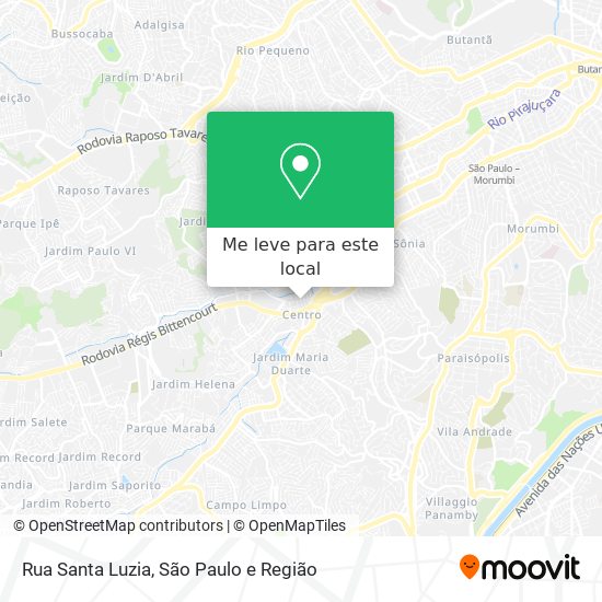 Rua Santa Luzia mapa