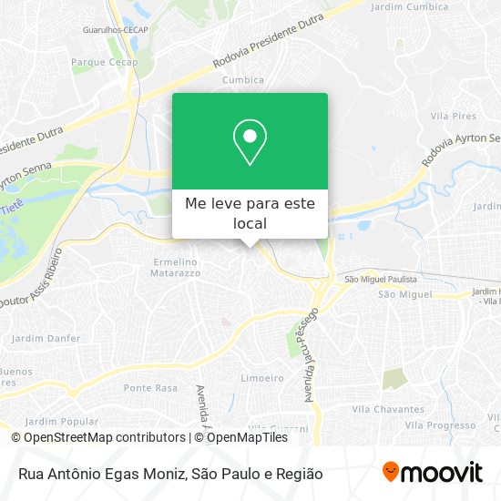 Rua Antônio Egas Moniz mapa