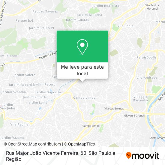 Rua Major João Vicente Ferreira, 60 mapa