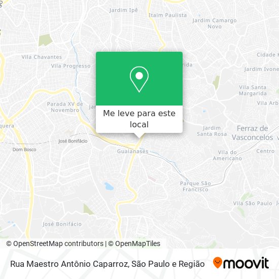 Rua Maestro Antônio Caparroz mapa