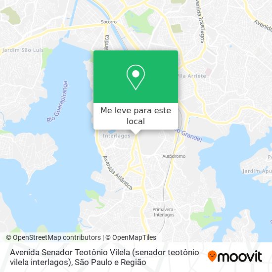 Avenida Senador Teotônio Vilela (senador teotônio vilela interlagos) mapa