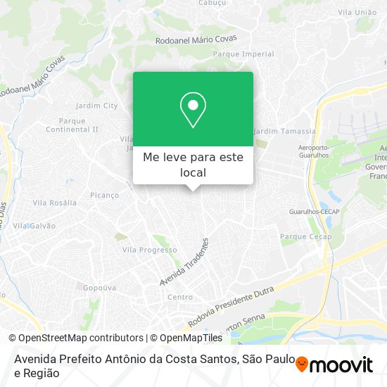 Avenida Prefeito Antônio da Costa Santos mapa