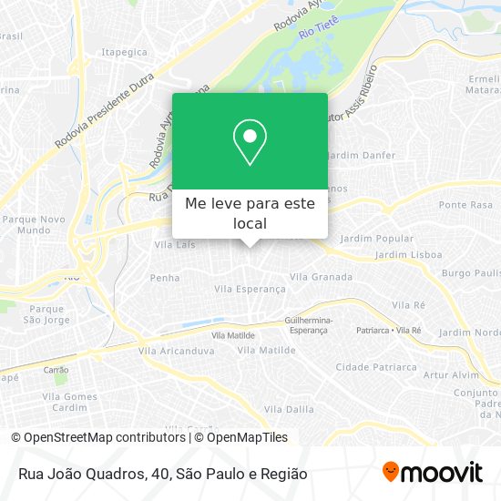 Rua João Quadros, 40 mapa