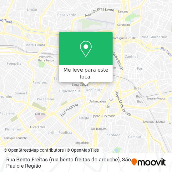 Rua Bento Freitas (rua bento freitas do arouche) mapa